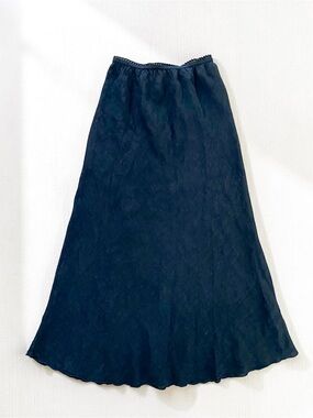 botanik Bias Cut Long Linen Skirt